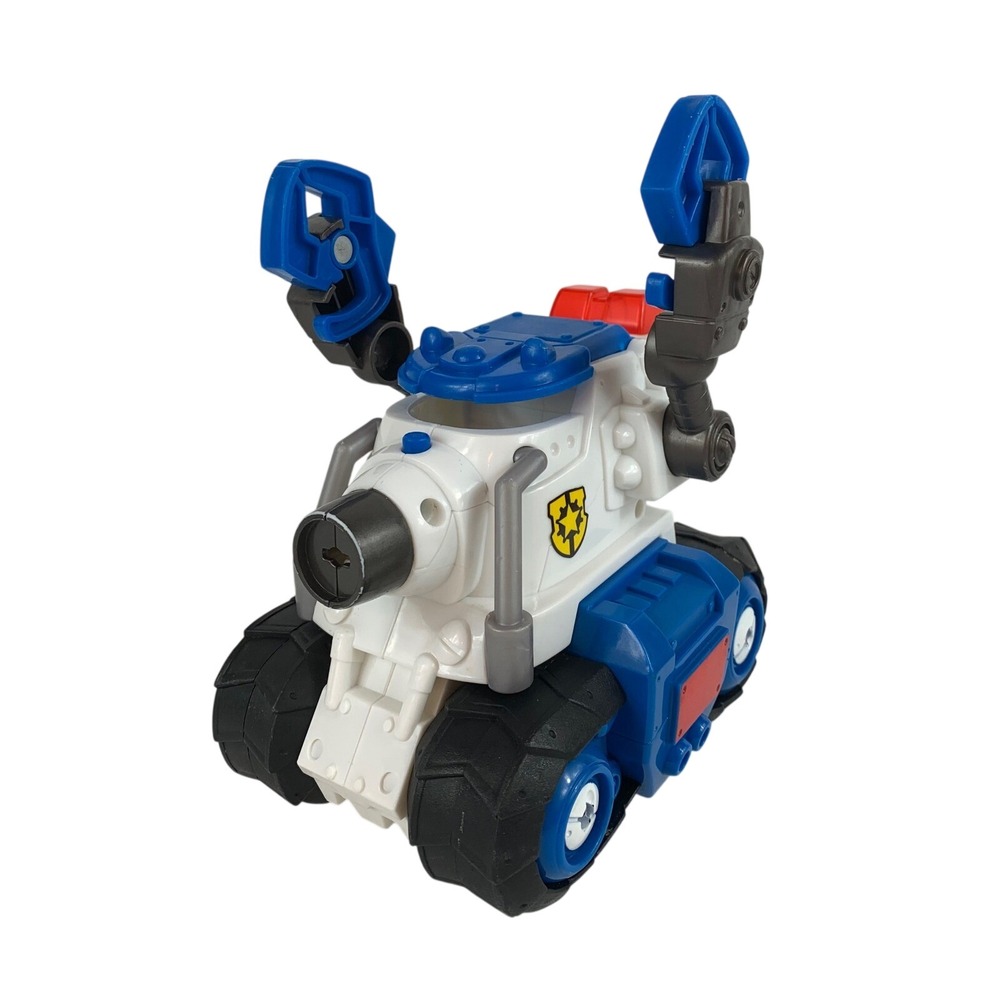 Fisher-Price Imaginext Police Tank Vehicle T4545 White Blue Mechanical Claws